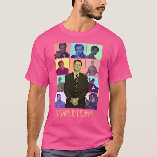 レオナルドディカプリオ – 象徴的な役割コラージュ Tシャツ (正面)