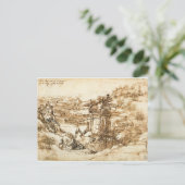 レオナルドヴィンチ – サンタマリアの風景スケッチ ポストカード (スタンド正面)