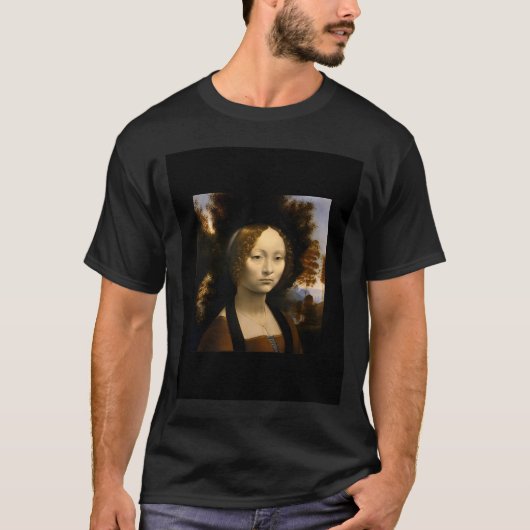 レオナルド・ダ絵を描・ヴィンチの『Ginevra De' Benci』（147年） Tシャツ (正面)