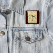 レオナルド・ダ飛んでいる・ヴィンチによるマシンスケッチの翼 缶バッジ (インサイチュ)