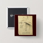 レオナルド・ダ飛んでいる・ヴィンチによるマシンスケッチの翼 缶バッジ (正面&裏面)