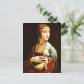 レオナルド・ダ・ヴィンチによるエルミンの女性（1483年） ポストカード (スタンド正面)
