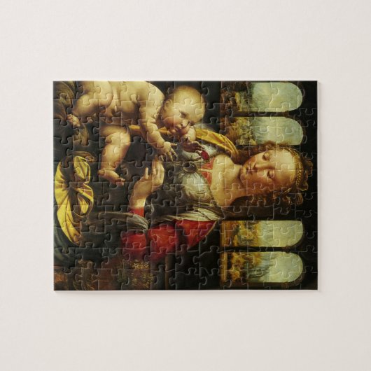 レオナルド・ダ・ヴィンチによるカーネーションのマドンナ ジグソーパズル (横)