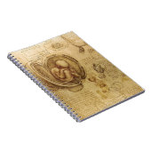 レオナルド・ダ・ヴィンチによるベビー胎児の勉強 ノートブック (右側)