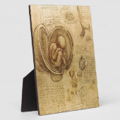 レオナルド・ダ・ヴィンチによるベビー胎児の勉強 フォトプラーク (側面)