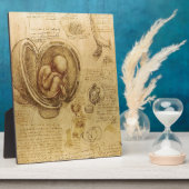 レオナルド・ダ・ヴィンチによるベビー胎児の勉強 フォトプラーク (側面)