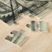 レオナルド・ダ・ヴィンチによる人力駆動式クロスボウ ジグソーパズル (側面)