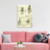 レオナルド・ダ・ヴィンチによる人間の手の解剖学 キャンバスプリント (インサイチュ (リビング))