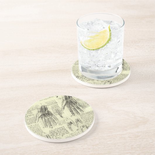 レオナルド・ダ・ヴィンチによる人間の手の解剖学 コースター (側面)