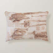 レオナルド・ダ・ヴィンチによる人間の解剖学的骨格の骨 アクセントクッション (正面)