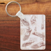 レオナルド・ダ・ヴィンチによる人間の解剖学足の骨 キーホルダー (正面)