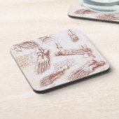 レオナルド・ダ・ヴィンチによる人間の解剖学足の骨 コースター (左側)