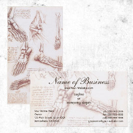 レオナルド・ダ・ヴィンチによる人間の解剖学、足骨格 名刺