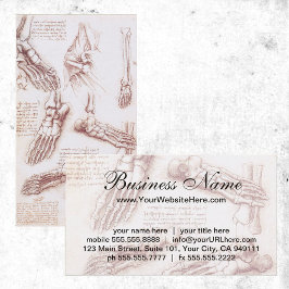 レオナルド・ダ・ヴィンチによる人間の解剖学、足骨格 名刺