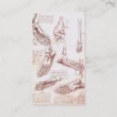 レオナルド・ダ・ヴィンチによる人間の解剖学、足骨格 名刺 (裏面)