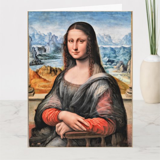 レオナルド・ダ・ヴィンチによる有名な絵画、モナ・リザ カード (正面)