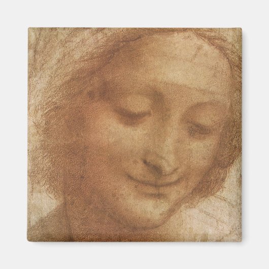 レオナルド・ダ・ヴィンチによる聖アンナの肖像習作 マグネット (正面)