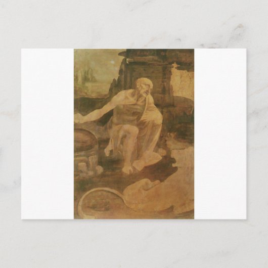 レオナルド・ダ・ヴィンチによる荒野の聖ジェローム ポストカード (正面)