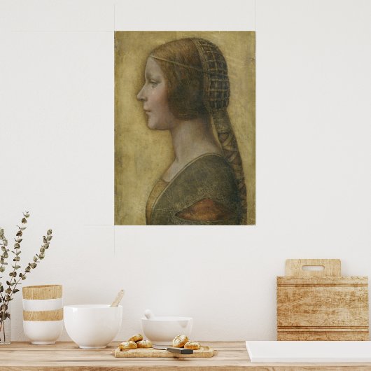 レオナルド・ダ・ヴィンチによる青年フィアンセのポートレート ポスター (キッチン)