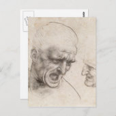 レオナルド・ダ・ヴィンチによる2人の戦士の頭取の勉強 ポストカード (正面/裏面)