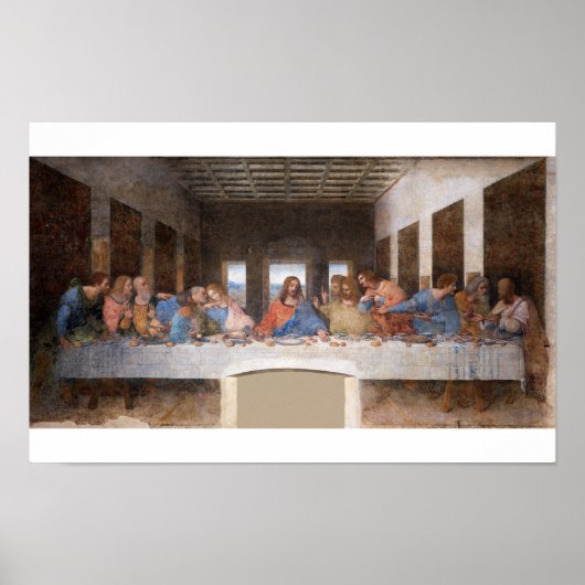 レオナルド・ダ・ヴィンチによる『最後の晩餐』(1495-1498) ポスター (正面)