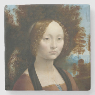 レオナルド・ダ・ヴィンチによるGinevra de Benci ストーンコースター
