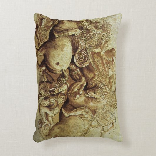 レオナルド・ダ・ヴィンチのアンギアーリの戦い アクセントクッション (正面(垂直))