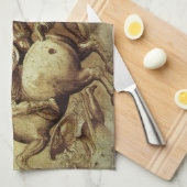 レオナルド・ダ・ヴィンチのアンギアーリの戦い キッチンタオル (四つ折り)