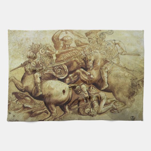 レオナルド・ダ・ヴィンチのアンギアーリの戦い キッチンタオル (横)