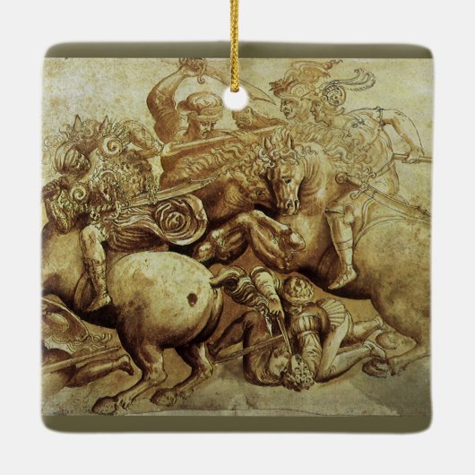 レオナルド・ダ・ヴィンチのアンギアーリの戦い セラミックオーナメント (裏面)