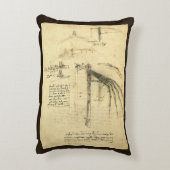 レオナルド・ダ・ヴィンチのウィング飛んでいる・オン・マシン・スケッチ アクセントクッション (裏面(縦))