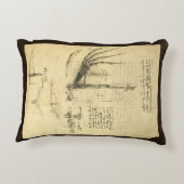 レオナルド・ダ・ヴィンチのウィング飛んでいる・オン・マシン・スケッチ アクセントクッション (裏面)