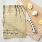 レオナルド・ダ・ヴィンチのウィング飛んでいる・オン・マシン・スケッチ キッチンタオル (四つ折り)