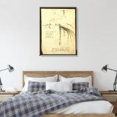 レオナルド・ダ・ヴィンチのウィング飛んでいる・オン・マシン・スケッチ キャンバスプリント (インサイチュ (寝室))