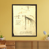 レオナルド・ダ・ヴィンチのウィング飛んでいる・オン・マシン・スケッチ キャンバスプリント (インサイチュ (リビング))