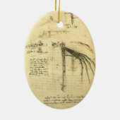 レオナルド・ダ・ヴィンチのウィング飛んでいる・オン・マシン・スケッチ セラミックオーナメント (裏面)