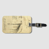 レオナルド・ダ・ヴィンチのウィング飛んでいる・オン・マシン・スケッチ ラゲッジタグ (正面横)