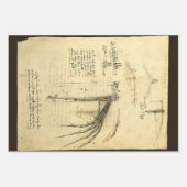 レオナルド・ダ・ヴィンチのウィング飛んでいる・オン・マシン・スケッチ ラッピングペーパーシート (正面2)