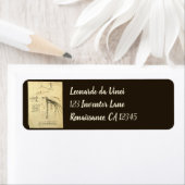 レオナルド・ダ・ヴィンチのウィング飛んでいる・オン・マシン・スケッチ ラベル (インサイチュ)