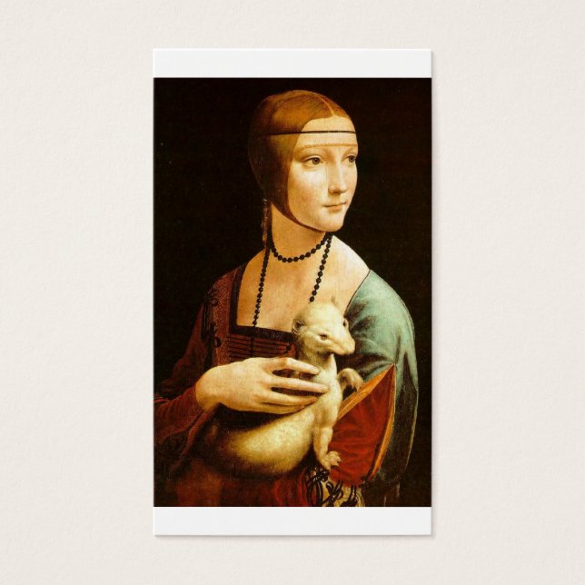 レオナルド・ダ・ヴィンチのエルミンの女性。1490 (正面)