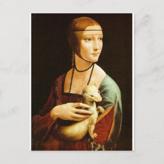 レオナルド・ダ・ヴィンチのエルミンの女性。1490 ポストカード