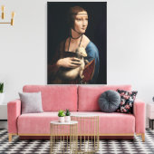 レオナルド・ダ・ヴィンチのエルミンの女神（1490年頃） キャンバスプリント (インサイチュ (リビング))