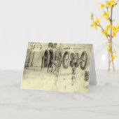 レオナルド・ダ・ヴィンチのエンジニアリング・スケッチ・オブ・ザ・ホイール カード (黄色い花)