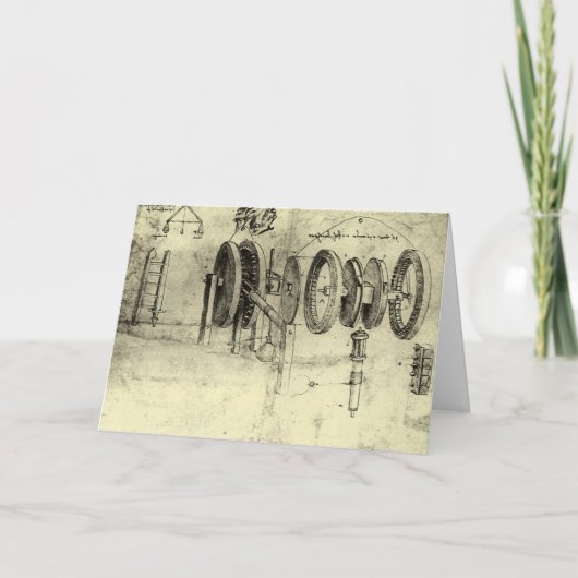 レオナルド・ダ・ヴィンチのエンジニアリング・スケッチ・オブ・ザ・ホイール カード (正面)