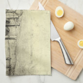 レオナルド・ダ・ヴィンチのエンジニアリング・スケッチ・オブ・ザ・ホイール キッチンタオル (四つ折り)