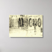 レオナルド・ダ・ヴィンチのエンジニアリング・スケッチ・オブ・ザ・ホイール キャンバスプリント (正面)