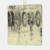 レオナルド・ダ・ヴィンチのエンジニアリング・スケッチ・オブ・ザ・ホイール セラミックオーナメント (左)