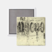 レオナルド・ダ・ヴィンチのエンジニアリング・スケッチ・オブ・ザ・ホイール マグネット (正面/裏面)