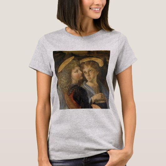 レオナルド・ダ・ヴィンチのキリストの洗礼の天使たち Tシャツ (正面)