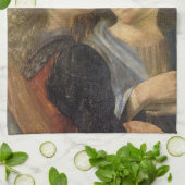 レオナルド・ダ・ヴィンチのキリスト・天使のバプテスマ キッチンタオル (折り畳み)